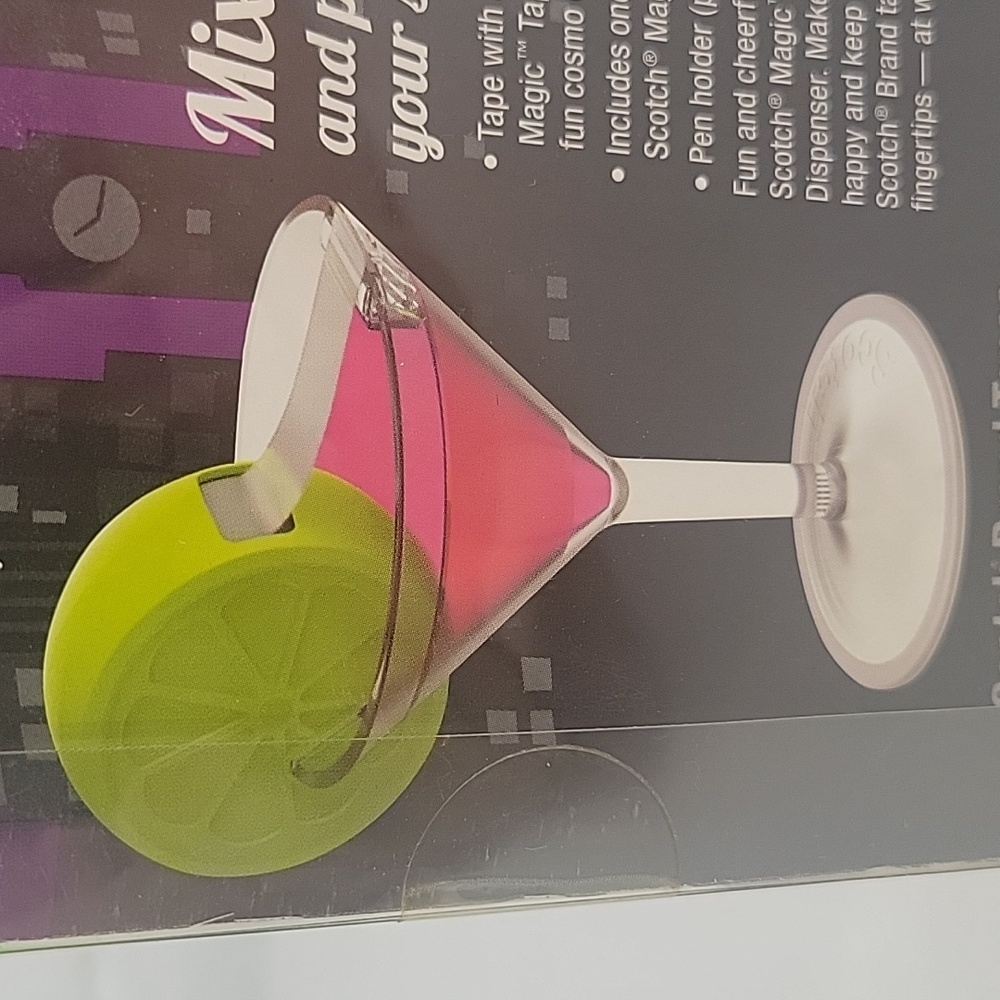 Scotch Magic Tape Dispenser Martini Glass with Lime